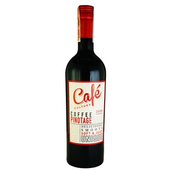 Вино Cafe Culture Coffee Pinotage червоне сухе 14,5% 0,75л - купити, ціни на Auchan - фото 1