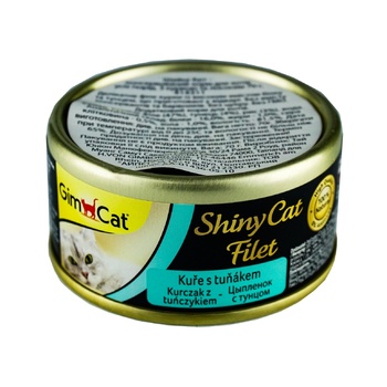 Корм влажный GimCat ShinyCat Filet с цыпленком и тунцом для кошек 70г - купить, цены на - фото 1