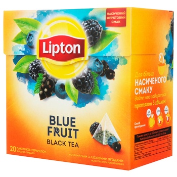 Чай чорний Lipton Blue Fruit 1,8г*20шт - купити, ціни на METRO - фото 1