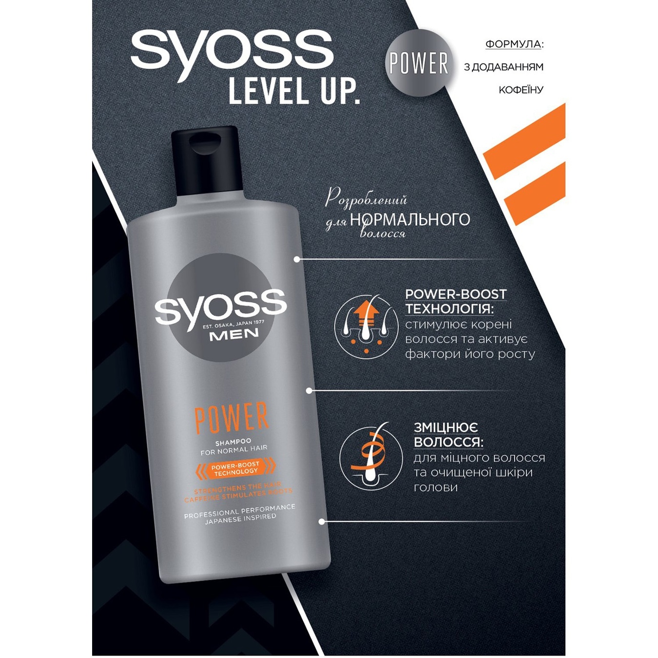

Шампунь Syoss Men Power с Кофеином для нормальных волос 440мл