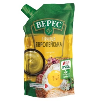 Гірчиця Верес Європейська 130г - купити, ціни на Auchan - фото 1