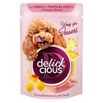 Корм влажный Delickcious Хлопья с индейкой и тропическими фруктами для собак 80г