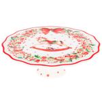 Bona Di Christmas Fantasy Porcelain Cake Stand 25cm