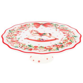 Bona Di Christmas Fantasy Porcelain Cake Stand 25cm