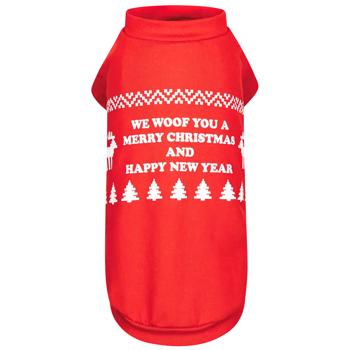 Футболка для собак Pet Fashion New Year новогодняя р.S красный