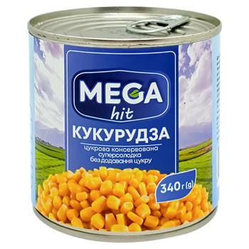 Кукуруза Mega hit сахарная 340г - купить, цены на Чудо Маркет - фото 1