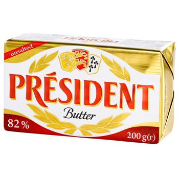 Масло President кисловершкове несолоне 82% 200г - купити, ціни на Біотус - фото 1