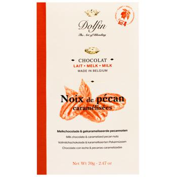 Dolfin Milk Chocolate with Caramelized Pecans 70g - buy, prices for WINETIME - photo 1