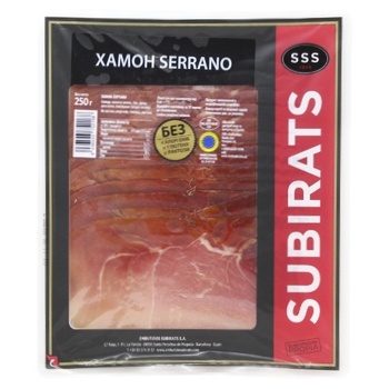 Хамон Subirats Jamon Serrano нарезка 250г - купить, цены на Восторг - фото 1