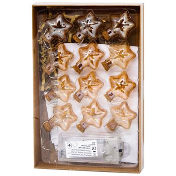 Stars Indoor Garland 12LED Warm White 140cm - buy, prices for - photo 1