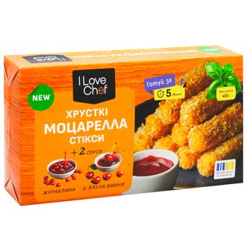 Сир I Love Chef Моцарелла стікси хрусткі в паніровці з ягідними соусами заморожений 450г - купити, ціни на Cупермаркет "Харків" - фото 3
