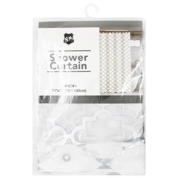 Шторка для душу візерунок срібний 180*180см - купити, ціни на КОСМОС - фото 1