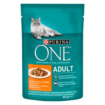 Purina One Adult Wet Food with Chicken and Green Beans for Cats 85g - buy, prices for METRO - photo 1