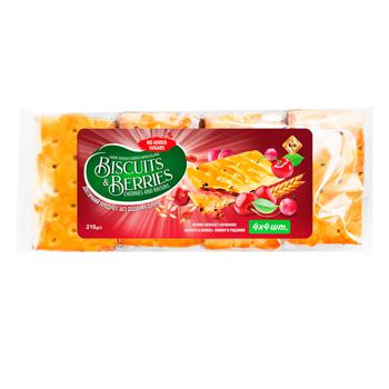 Печиво Zhytomyr Lasoshchi Biscuits&Berries затяжне Вишня та родзинки 210г