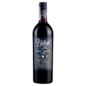 Вино Bistrot Chic Merlot Cabernet Syrah червоне сухе 13,5% 0,75л - купити, ціни на МегаМаркет - фото 1