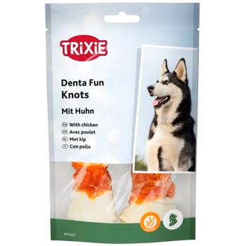 Ласощі для собак Trixie Denta Fun з куркою кістка для чищення зубів 11см 2шт 70г - купити, ціни на КОСМОС - фото 1