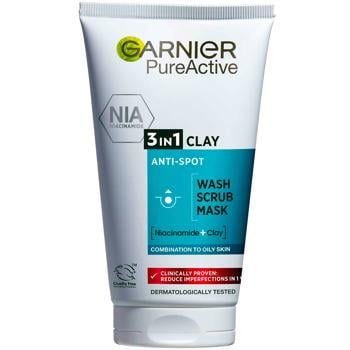 Гель для умывания Garnier Pure Чистая кожа 3в1 150мл