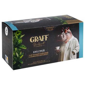 Чай черный Graff Earl Grey с ароматом бергамота 1,8г*20шт - купить, цены на Чудо Маркет - фото 1