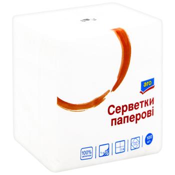 Серветки паперові Aro білі 21х24см 100шт - купити, ціни на - фото 2