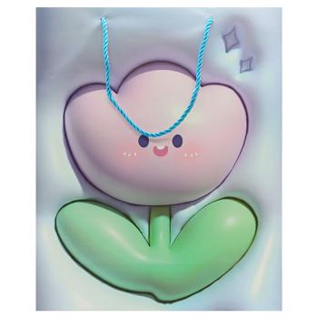 Пакет подарунковий Квіти 3Д 10331-55 26х32х10см - купити, ціни на Чудо Маркет - фото 1