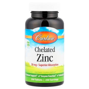 Carlson Labs Chelated Zinc 30mg 250 tablets