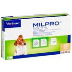 Таблетки для цуценят Virbac Milpro від 0,5 до 10 кг 2,5мг/25мг, 4 шт
