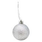 Plastic Glitter Silver Christmas Ball 5cm