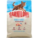Корм сухий Carnilove True Fresh з рибою та індичкою для стерилізованих котів 2кг