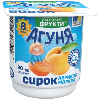 Творог Агуня Абрикос-морковь 3,9% 90г - купить, цены на КОСМОС - фото 1