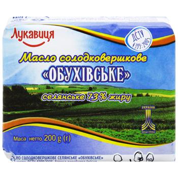 Масло Лукавиця Обухівське солодковершкове 73% 200г - купити, ціни на - фото 2