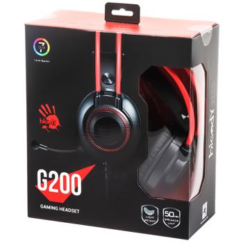 Навушники A4Tech Bloody G200 Black/Red з мікрофоном - купити, ціни на Auchan - фото 1