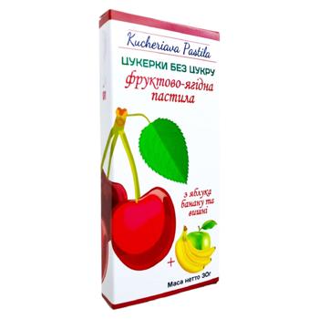 Цукерки Кучерява пастила 30г /Яблуко, банан, вишня/ - купити, ціни на Grono - фото 1