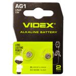 Батарейка Videx щелочная AG1 LR621 2шт