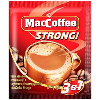 Напій кавовий MacCoffee Strong 3в1 розчинний 16г х 25шт - купити, ціни на Чудо Маркет - фото 2