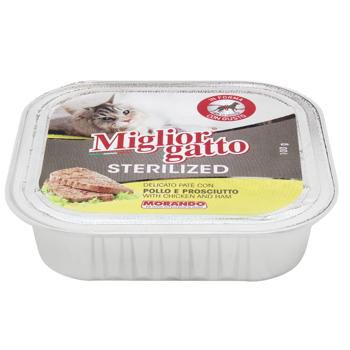 Корм вологий Miglior Gatto з куркою та прошутто для стерилізованих котів 100г - купити, ціни на NOVUS - фото 1