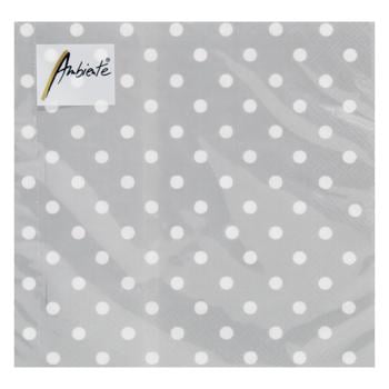 Салфетки Ambiente Dots Grey FSC Mix 33х33см - купить, цены на WINETIME - фото 1