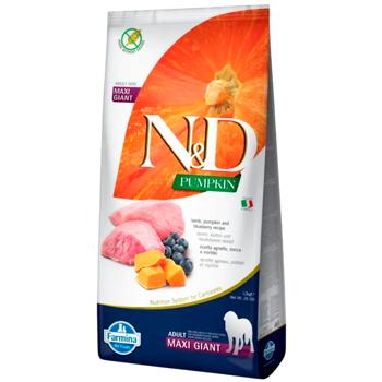 Корм сухой Farmina N&D Pumpkin с ягненком, тыквой и черникой для собак гигантских пород 12кг - купить, цены на MasterZoo - фото 1