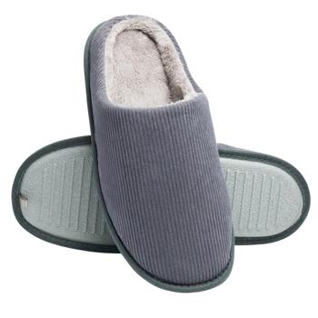 Twins Velvet Men's Closed Back Slippers s.40-41 Grey