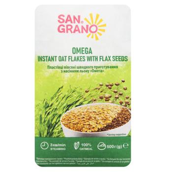 San Grano Omega Instant Oat Flakes with Flax Seeds 500g - buy, prices for MegaMarket - photo 2