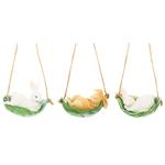 Підвіска Bona Di Кролик у листі капусти декоративна 6,5см в асортименті