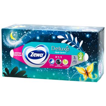 Серветки косметичні Zewa Deluxe тришарові 90шт дизайн в асортименті - купити, ціни на ULTRAMARKET - фото 1