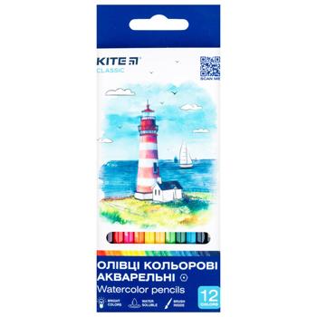 Карандаши Kite Classic цветные акварельные 12шт - купить, цены на METRO - фото 1