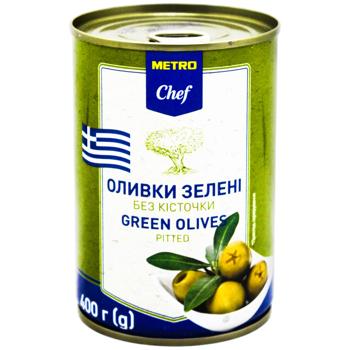 Оливки зелені Metro Chef без кісточки 425мл - купити, ціни на METRO - фото 1