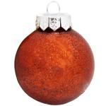 Шар елочный Безант глиттер прозрачный терракот 6см