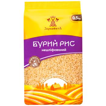 Zernovyta Unpolished Round Brown Rice 500g - buy, prices for Supermarket "Kharkiv" - photo 1