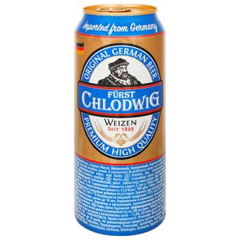 Пиво Furst Chlodwig светлое нефильтрованное 5,2% 0,5л - купить, цены на Grono - фото 1