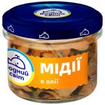 Мідії Водний Світ солені в олії 170г