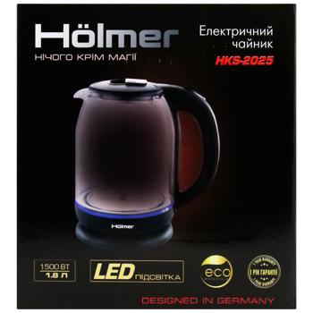 Holmer  Glass Black Electric Kettle HKS-2025 - buy, prices for ULTRAMARKET - photo 2