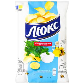 Lux Sour Cream and Greens Chips 125g - buy, prices for Supermarket "Kharkiv" - photo 2