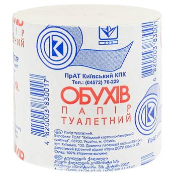 Туалетний папір Обухів 65м 1-шаровий - купити, ціни на МегаМаркет - фото 1